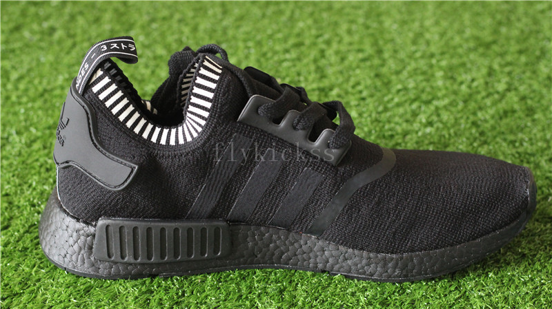 Real Boost Adidas NMD R1 Primeknit Blackout Triple Black